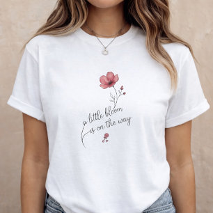 Baby Announcement Floral Bloom Pregnancy Reveal Tri-Blend Shirt