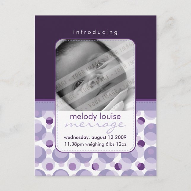 BABY ANNOUNCEMENT ::  hello baby 4 (Front)