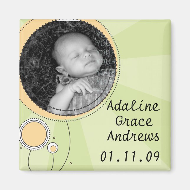 Baby Announcement Magnet (Front)
