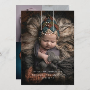 Baby Announcement Modern Arch Date Multi Photo