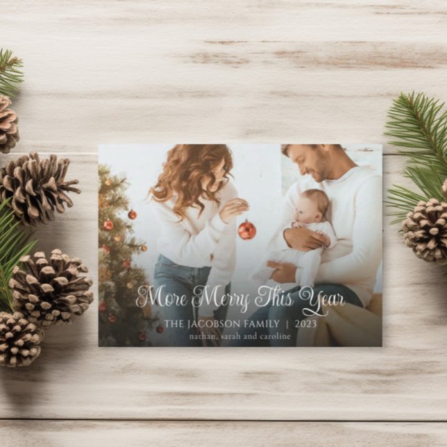 Baby Announcement More Merry This Christmas Card (Creator Uploaded)
