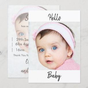 Baby Announcement Photo x2  Modern Chic
