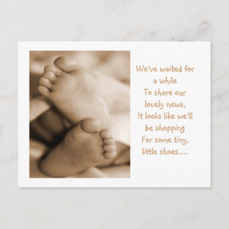 Baby announcement postcard
