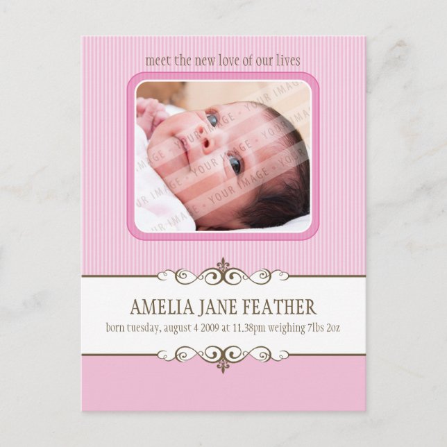BABY ANNOUNCEMENT ::  preciousness 1 Postcard (Front)