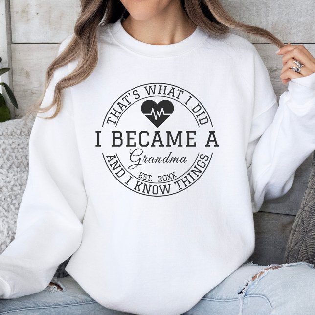 Baby Announcement Promoted To Grandma Est. Year Sweatshirt (Creator Uploaded)