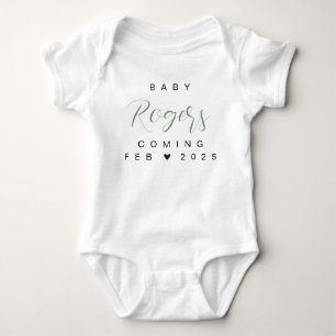 Baby Announcement Reveal Name Surname Family 2025 Bodysuit