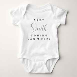 Baby Announcement Reveal Name Surname Family Baby Bodysuit