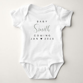 Baby Announcement Reveal Name Surname Family Bodysuit