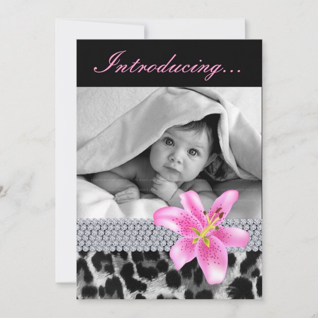 Baby Announcement Shower Leopard Lily Flower (Front)