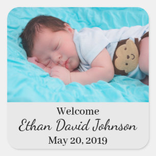 Baby Announcement Square Sticker