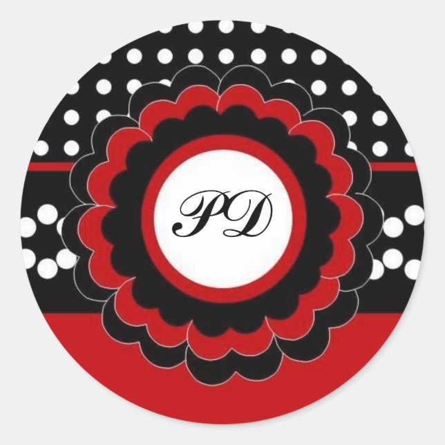 Baby Announcement Stickers :: Polk A Dot 2 (Front)