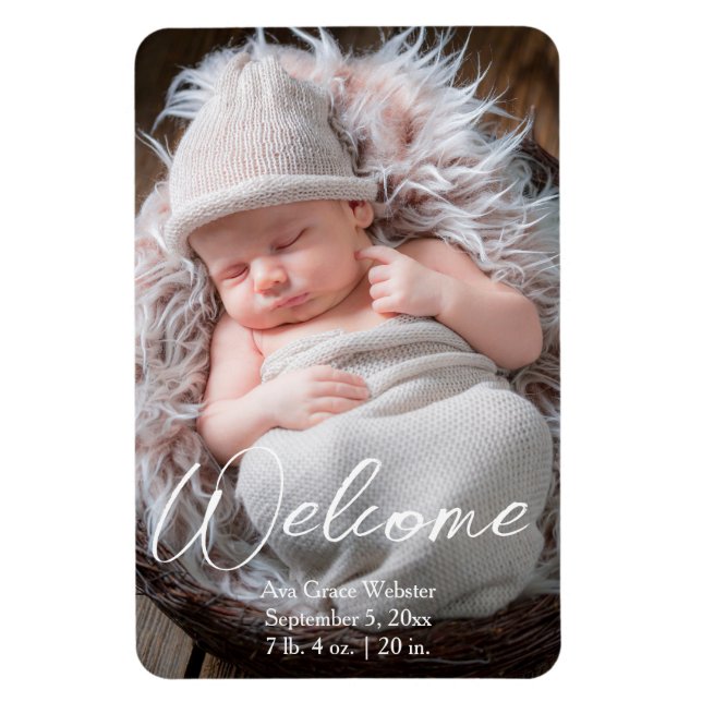 Baby Announcement Welcome Birth Announcement Magnet (Vertical)