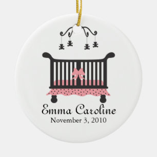 Baby Announcement with Birth Date Ceramic Tree Decoration
