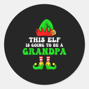Baby Announcement Xmas Tee This Elf Is Going To Be Classic Round Sticker