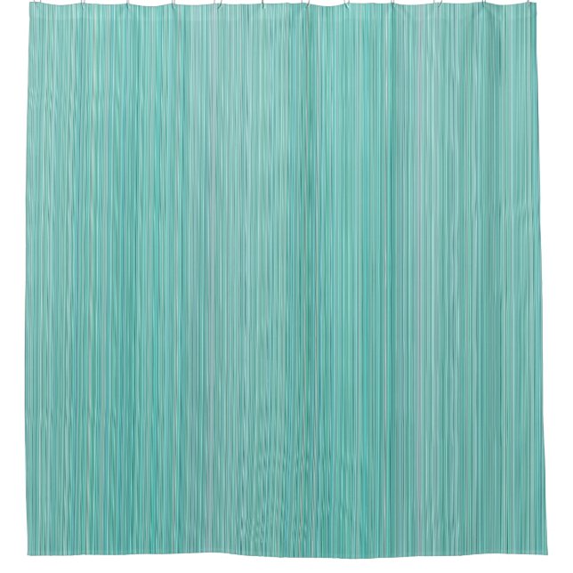 Baby Aqua Stripes Shower Curtain (Front)