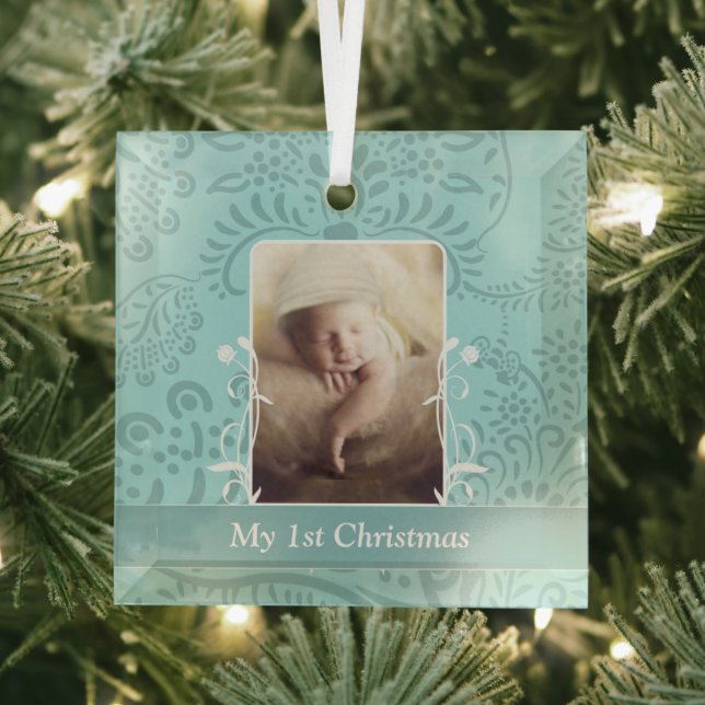 Baby Aqua Tiny Tee Photo Ornament (Insitu)