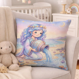 Baby Aquarius Zodiac Nursery Cushion