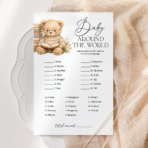 Baby Around The World Bear Baby Shower Game