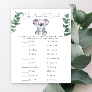 Baby Around the world - Koala Baby Shower