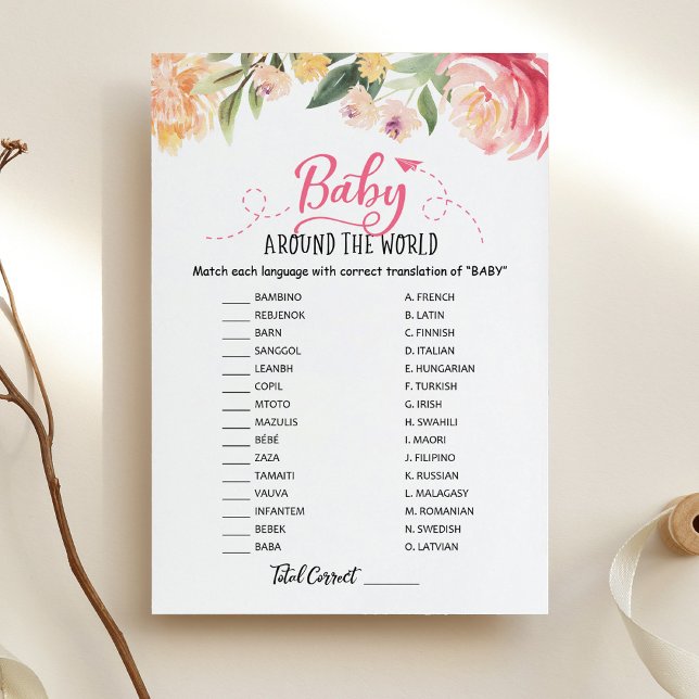 Baby Around the World withAnswers Baby Shower Card (Creator Uploaded)