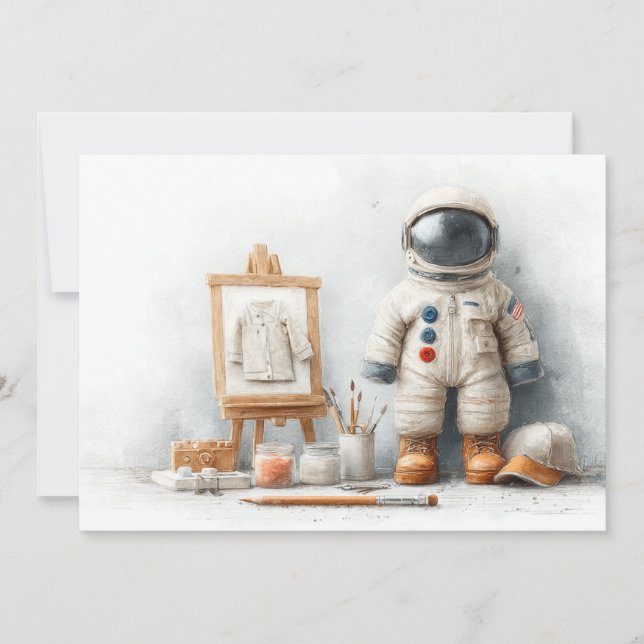 Baby Astronaut 1st Birthday Party Invitation (Front)