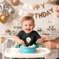 Baby Astronaut First Birthday Moon Stars Graphic 