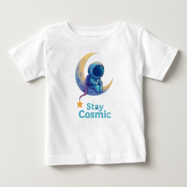 Baby Astronaut “Stay Cosmic” T-Shirt – Cute Space  (Front)