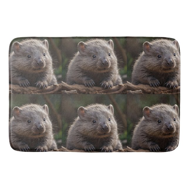 Baby Australian Wombat, Bath Mat (Front)