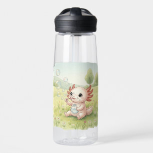 Baby Axolotl Blowing Bubbles Water Bottle