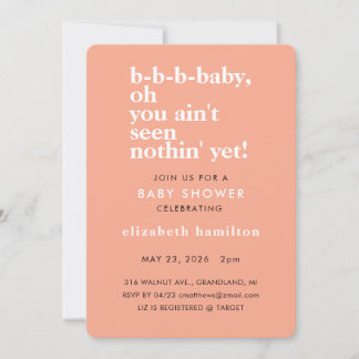 Baby Baby Bold Text Baby Shower Invitation