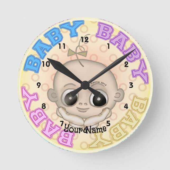Baby Baby Face Round Clock (Front)