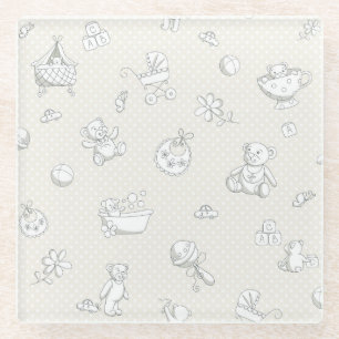 Baby background glass coaster