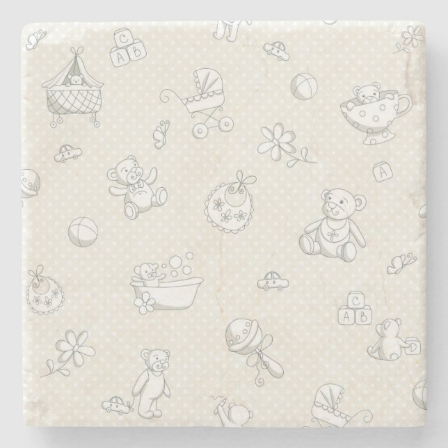 Baby background stone coaster (Front)