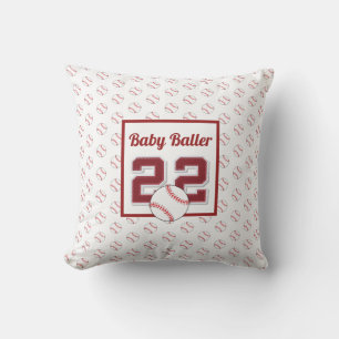 Baby baller red and white pillow