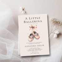 Baby Ballerina Shoes Pink Gold Ribbons Girl Shower