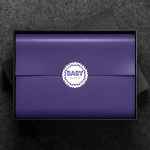 Baby Balloon Royal Violet Purple Baby Shower Classic Round Sticker