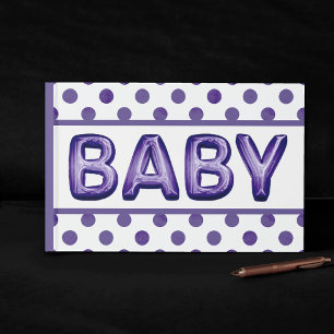 Baby Balloon   Royal Violet Purple Baby Shower Guest Book