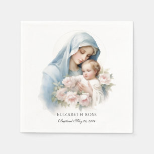 Baby Baptism Christening Mary and Jesus Napkin