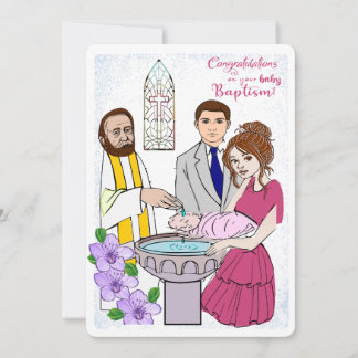 Baby baptism Greetings Holiday Card