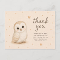 Baby Barn Owl Baby Shower Thank You