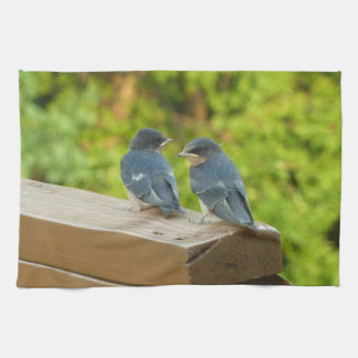 Baby Barn Swallows Nature Bird Photography Tea Towel