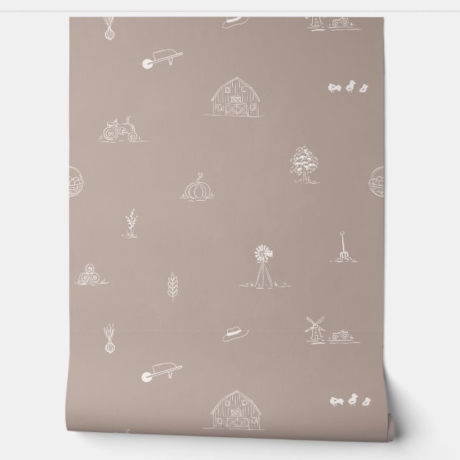 Baby Barnyard Minimalist Wallpaper (Unrolling)