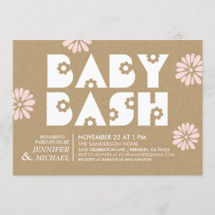 Baby Bash Baby Shower Invitations Kraft Paper v2