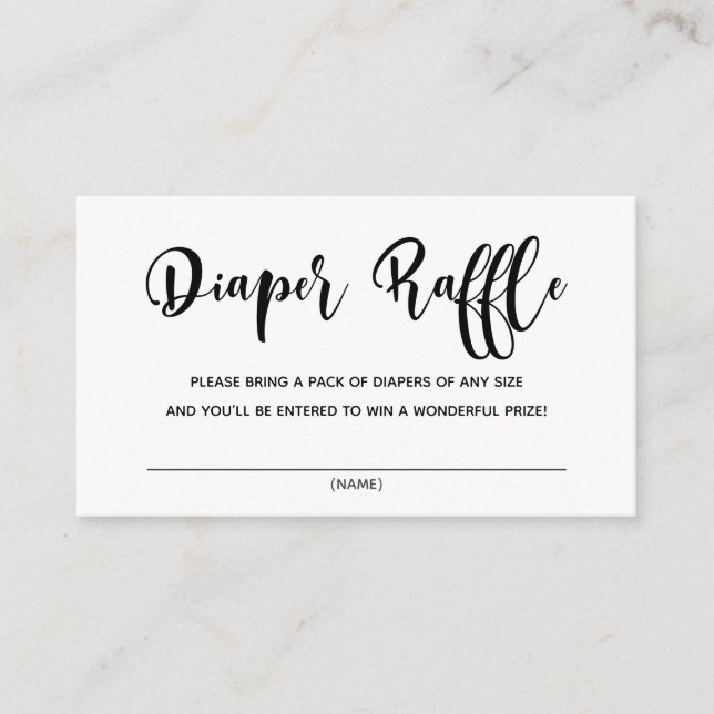 Baby Bash Diaper Raffle Enclosure Card (Front)