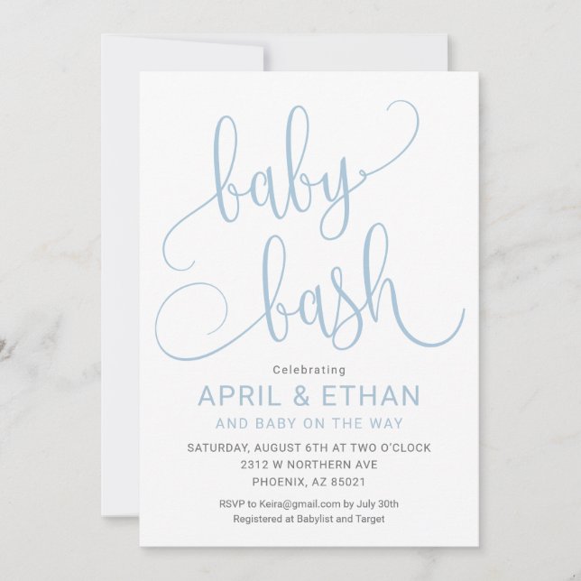 Baby Bash Invitation, Couples Shower Invitation (Front)