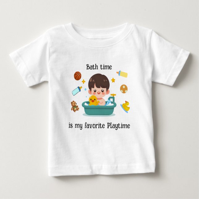 Baby Bath Time w/Toys Baby T-Shirt (Front)