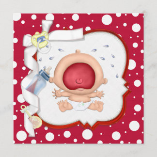 Baby Bawling Funny Neutral Baby Shower Invitation