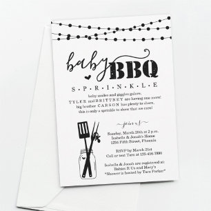 Baby BBQ - Baby Sprinkle Baby Q BaByQ Barbeque Invitation
