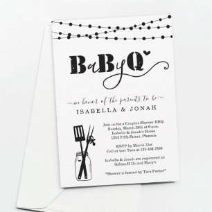 Baby BBQ - Couples Shower Baby Q BaByQ Barbeque Invitation