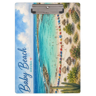 Baby Beach Aruba Caribbean Travel souvenir Clipboard